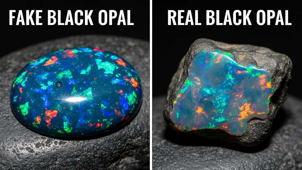 Fake Black Opal vs. Real